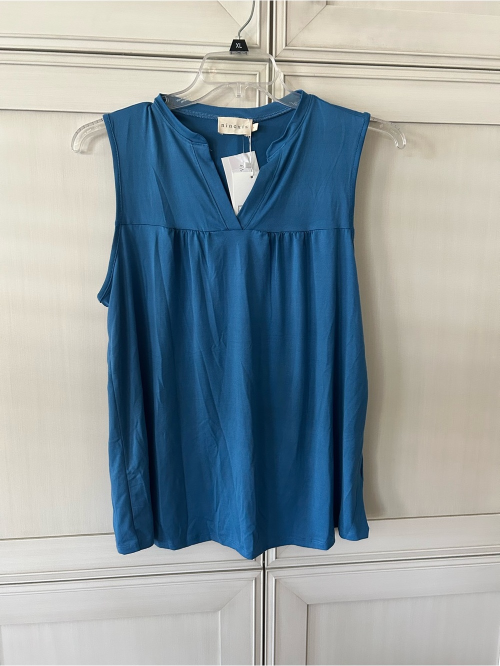 Ninexis Blue Sleeveless V-Notch Tank